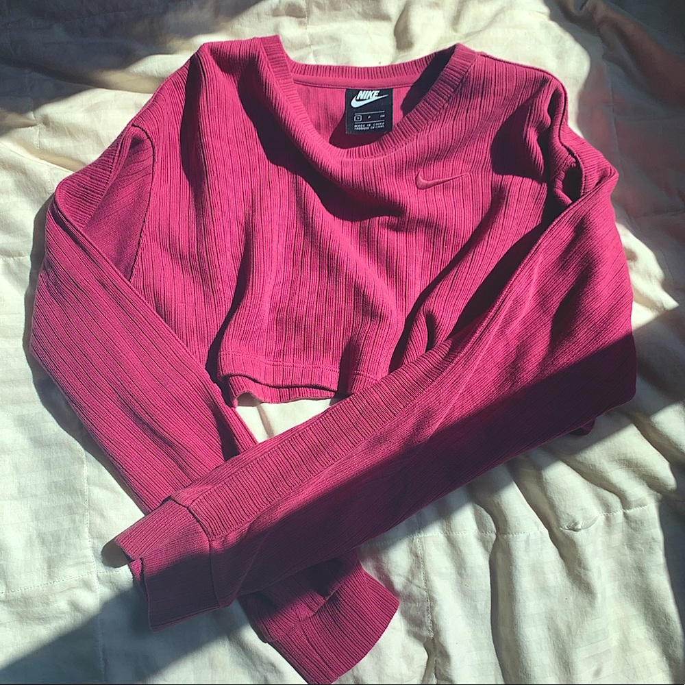 Nike pink / purple crop top, size S